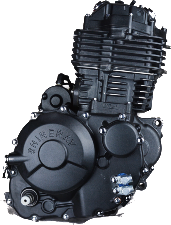 Black single-cylinder XR400 motorcycle engine