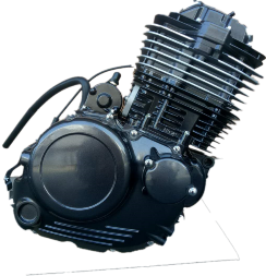 Black single-cylinder XR440 motorcycle engine