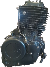 Black finned XR650 motorcycle engine